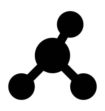 Atom düz vektör simgesi