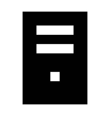 PC kule düz vektör simgesi