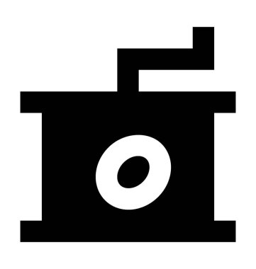 Kahve değirmeni daire vektör simgesi