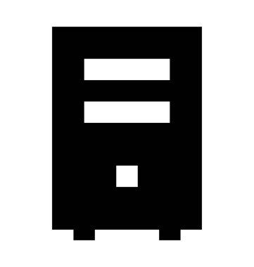 PC kule düz vektör simgesi