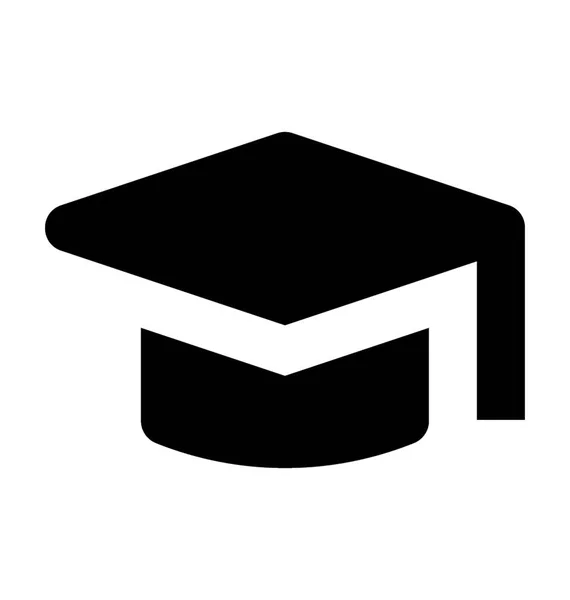 Mortarboard Flache Vektor Symbol — Stockvektor