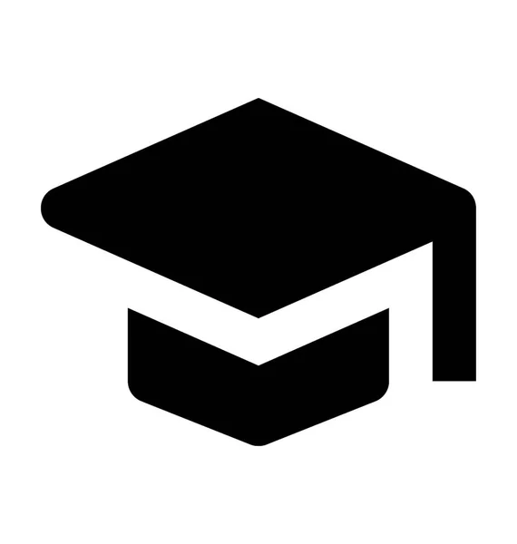 Mortarboard Flache Vektor Symbol — Stockvektor