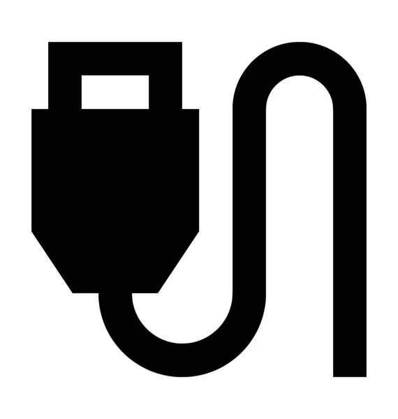 Usb Plug Flache Vektorsymbol — Stockvektor