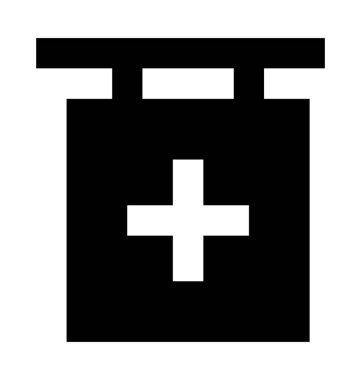 Hastane Yönetim Kurulu düz vektör simge asılı