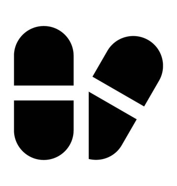 Kapsül düz vektör simgesi