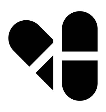 Kapsül düz vektör simgesi