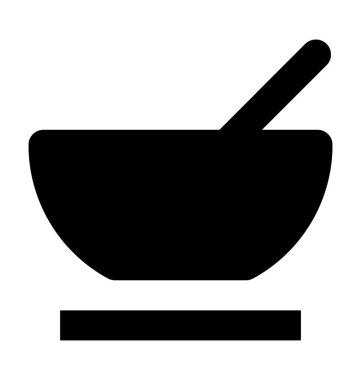 Havan ve tokmak düz vektör simgesi