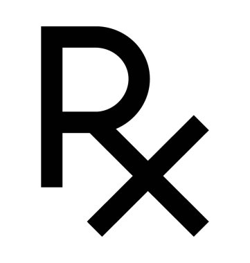 RX düz vektör simgesi