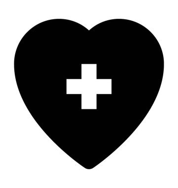 Kalp bakım düz vektör simgesi
