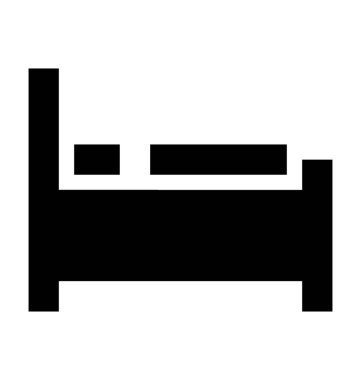 Hastane yatak düz vektör simgesi