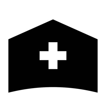 Hemşire şapka düz vektör simgesi