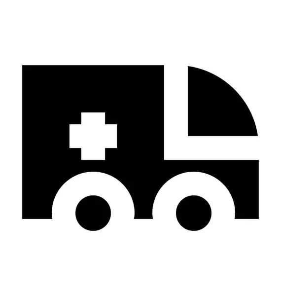 Krankenwagen Flache Vektor Symbol — Stockvektor