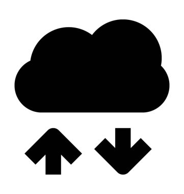 Bulut hesaplama düz vektör simgesi