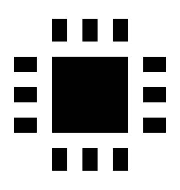 İşlemci çip düz vektör simgesi