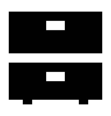 Çekmeceler düz vektör simgesi