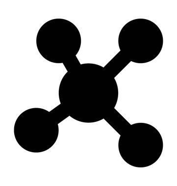 Atom düz vektör simgesi