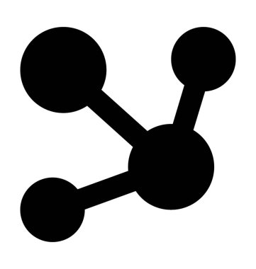 Atom düz vektör simgesi