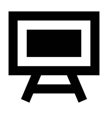 Beyaz tahta düz vektör simgesi