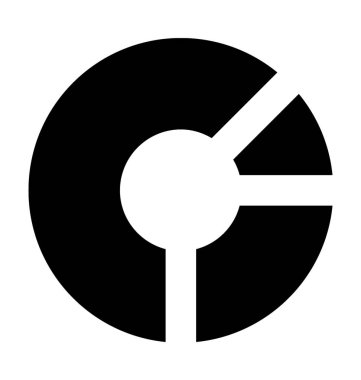 Pasta grafiği düz vektör simgesi