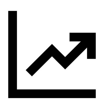 Büyüme grafik düz vektör simgesi