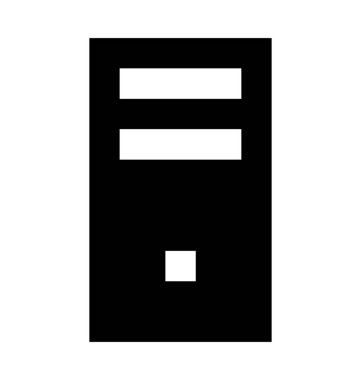 PC kule düz vektör simgesi