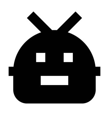 Robot yüz düz vektör simgesi