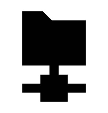 Klasör düz vektör simgesi bağlı