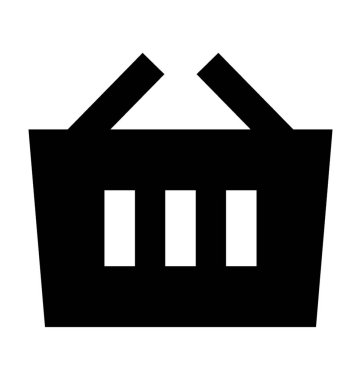 Alışveriş sepeti düz vektör simgesi