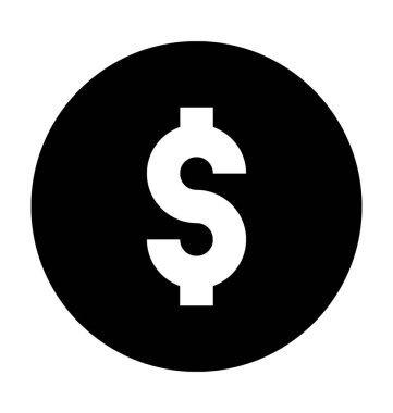 Dolar sikkesi düz vektör simgesi