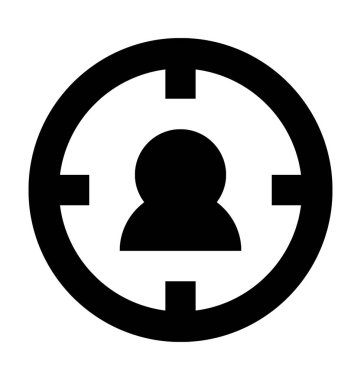 Hedef kullanıcı düz vektör simgesi