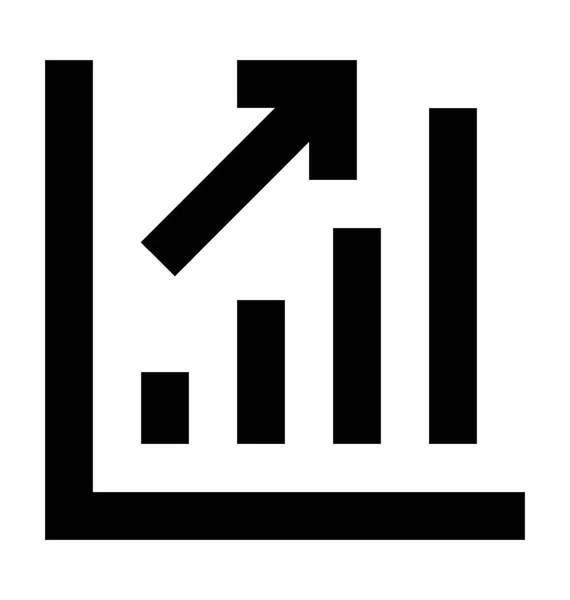 Growth Chart Flat Vector Icon — Stock Vector