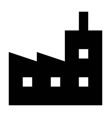 Fabrika Düz Vektör Simgesi