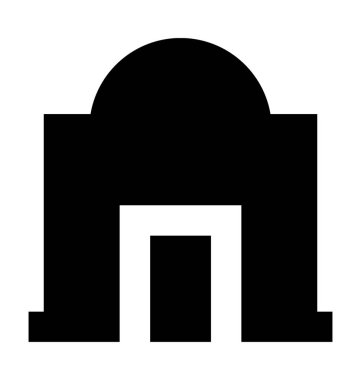 Kubbe bina düz vektör simgesi