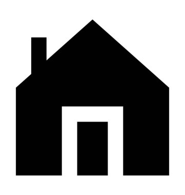 Bungalov düz vektör simgesi