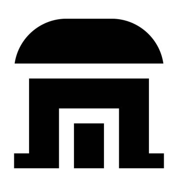 Mezar düz vektör simgesi