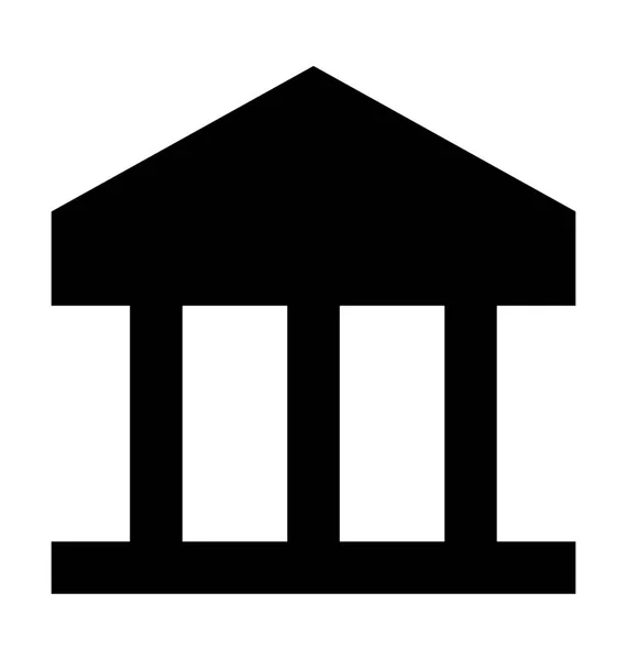 Ikona Wektora Płaskiego Banku — Wektor stockowy