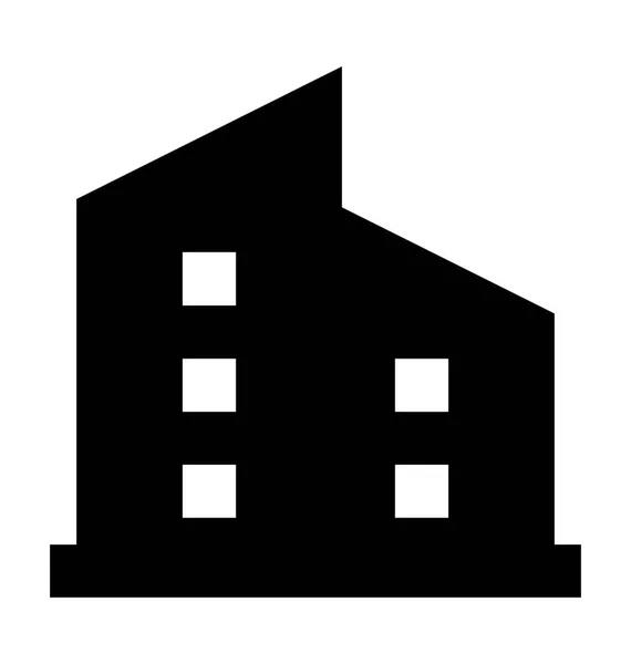 Edificio Icono Vector Plano — Vector de stock