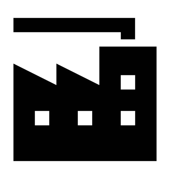 Fabrik Flache Vektor Symbol — Stockvektor