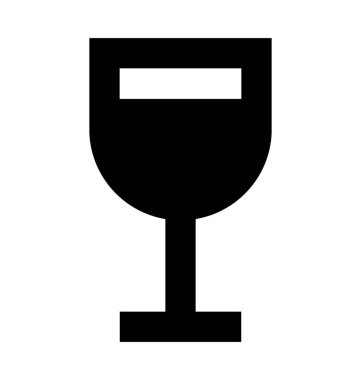 Şarap cam düz vektör simgesi