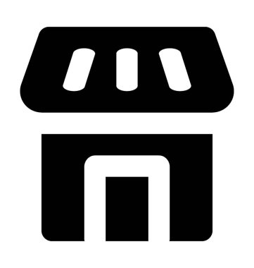 dükkan düz vektör simgesi