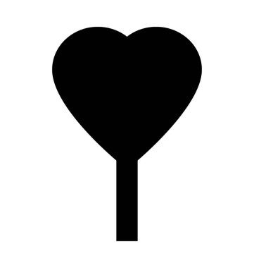 Kalp lolipop düz vektör simgesi