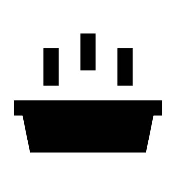 Sıcak yemek düz vektör simgesi