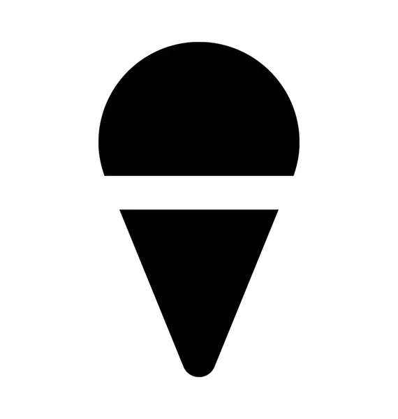 Ice Cone Flat Vector Icon — Stock Vector