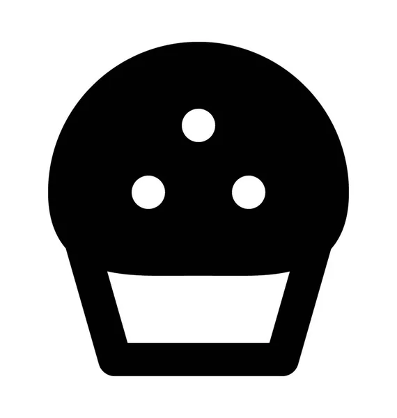 Muffin Plano Vector Icono — Vector de stock