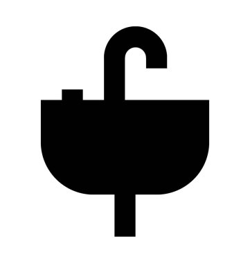 Lavabo düz vektör simgesi