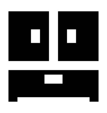 Almirah düz vektör simgesi