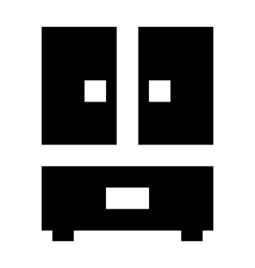 Almirah düz vektör simgesi