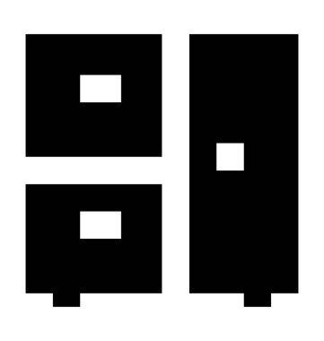 Almirah düz vektör simgesi