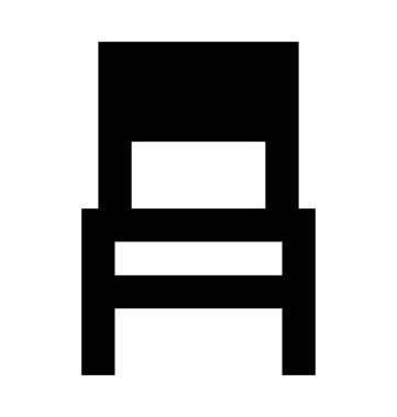 Sandalye Düz Vektör Simgesi