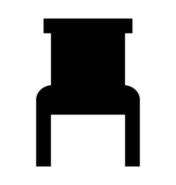 Sandalye Düz Vektör Simgesi